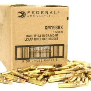Federal XM193 5.56mm 55 gr MCBT 1000 Rounds Item Number: XM193BK CS / View More Items by Federal / Condition: NEW